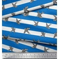 thumbnail image 3 of Soimoi Blue Poly Georgette Fabric Stripe & Flying Swift Bird Print Fabric by Yard 42 Inch Wide, 3 of 3