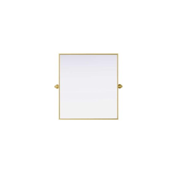 Elegant Kitchen and Bath Amoura 27x30 Pivot Mirror in Brass