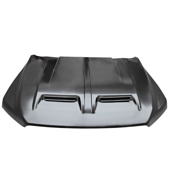 Ikon Motorsports Hood Panel, Compatible with 2015-2020 Ford F-150, Raptor Style Iron Black Engine Front Bumper Hood Engine Bonnet Cover Panel (with Heat Extractor Ram Air)