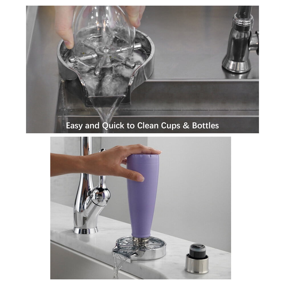 Lave-gobelets Automatique Pour Évier - Rinceur Verre En Acier Inoxydable - Pour Cuisine Ou Bar