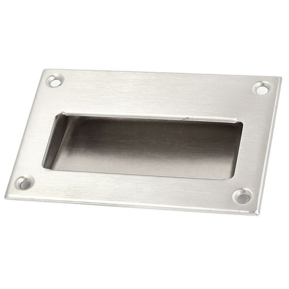 Unique Bargains Stainless Steel Recessed Flush Pull Finger Insert Slide Sliding Door Handle