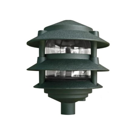 Dabmar Lighting  Powder Coated 3-Tier Cast Aluminium Pagoda Light - 3 in. Base & 6 in. Top, Green