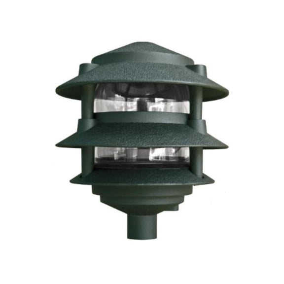 Dabmar Lighting  Powder Coated 3-Tier Cast Aluminium Pagoda Light - 3 in. Base & 6 in. Top, Green