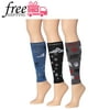 Women's Ronnox 3 Pack Nylon/Spandex Calf Sleeves Graduated Compression Socks