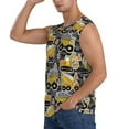 thumbnail image 3 of Lsque Excavator At Work Print Men's Cotton Blend Sleeveless Muscle Shirts (S-3XL)- Moisture Wicking, Odor Protection, UPF 30+,XX-Large, 3 of 8