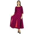 thumbnail image 5 of Amoghah Women Anarkali Floral Pattern Kurta Cotton Kurti Indian Flaired Blouse, 5 of 5