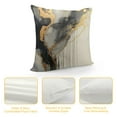 thumbnail image 4 of COMIO  Gold and Black Grey Throw Pillow Covers Marble Texture Luxury Abstract Fluid Art Ink Pillow Case Square Cushion Covers for Couch Living Room, 4 of 5