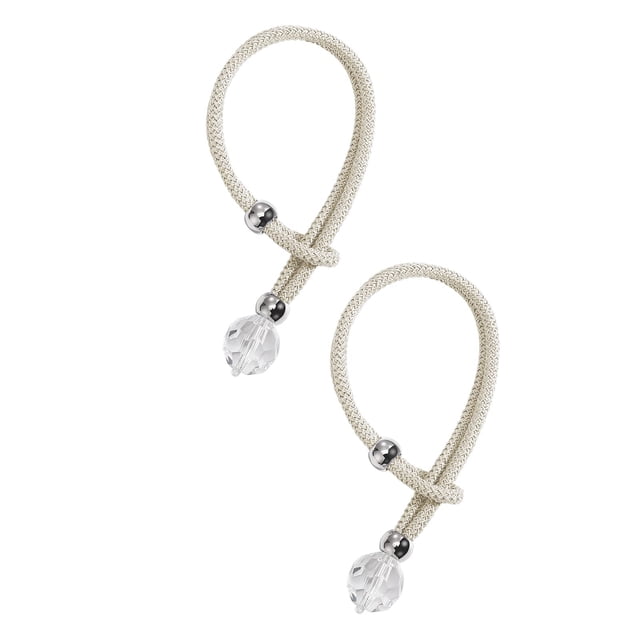 Paquete de 2 soportes decorativos NQ para cortinas lazos de cuerda ajustables beige