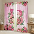 thumbnail image 2 of Homewish Girly Pink Monogrammed B Black Out Curtains for Women, Valentines Day Curtains Pack of 2 (42x63 Each), Spring Garden Rose Bedroom Curtains, Curtains Blackout Home Decor, 2 of 6