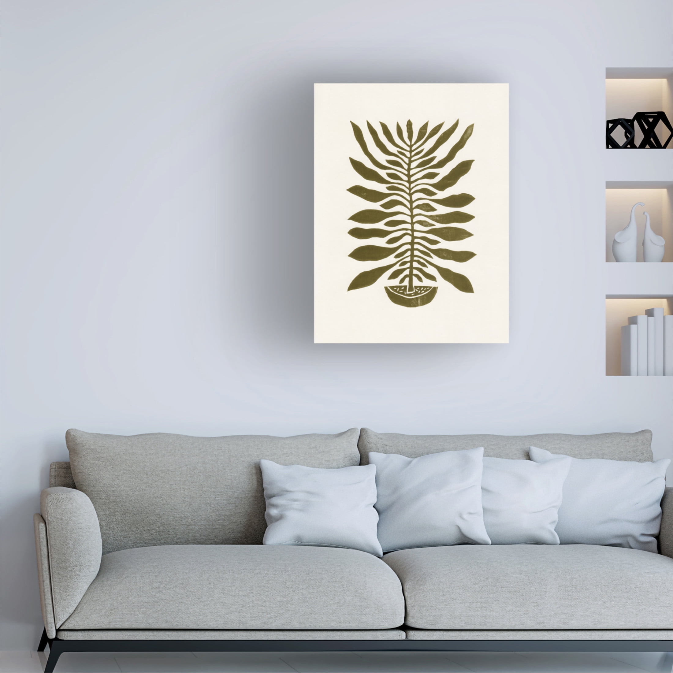 Trademark Fine Art Alisa Galitsyna  ne Hundred Leaved Plant 22 Lino Print Canvas Wall Art