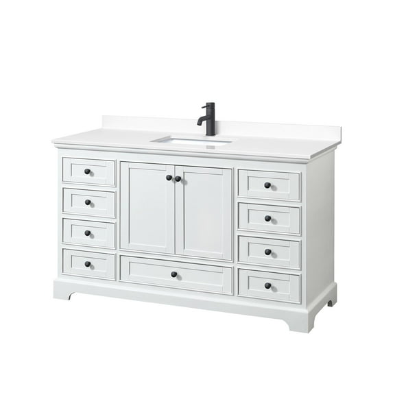 Wyndham Collection Wcs202060s-Vca-Mxx Deborah 60" Free Standing Single Basin Vanity Set -