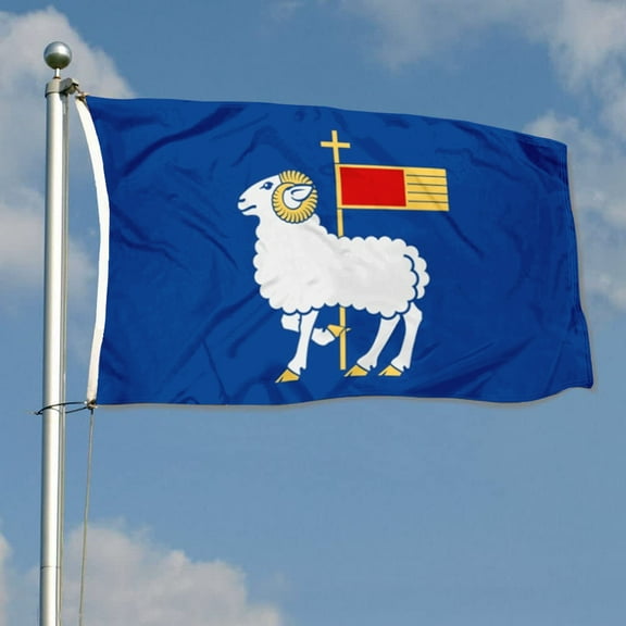 mokarier Gotland County Flag Banner Outdoor Indoor Decoration Flag 3x5Feet Double Stitched Polyester with Brass Grommets