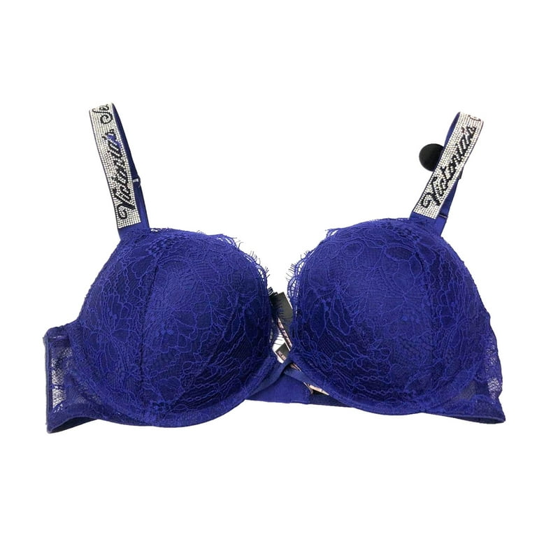 Buy Victoria's Secret Night Ocean Blue Lace Shine Strap Push Up