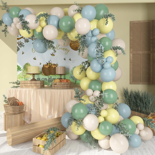 Kit de arco con forma de globo Soonlyn The Baby Shower de 4 m, color verde salvia