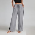thumbnail image 2 of Pants for Women with Side Pockets 100% Cotton Loose Casual Drawstring Yoga Pants, 2 of 9