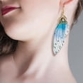 thumbnail image 4 of 4 Pairs Butterfly Wing Drop Dangle Earrings for Women Gradient Butterfly Resin Dangle Earrings Golden Long Drop Resin Hook Earrings Acrylic Simulation Insect Drop Earrings Summer, 4 of 7