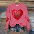thumbnail image 4 of Oversized Sweatshirts for Womens Valentine's Love Heart Printed Shirts Long Sleeve Round Neck Blouses Valentine's Day Sweater Pullover Tops, 4 of 5