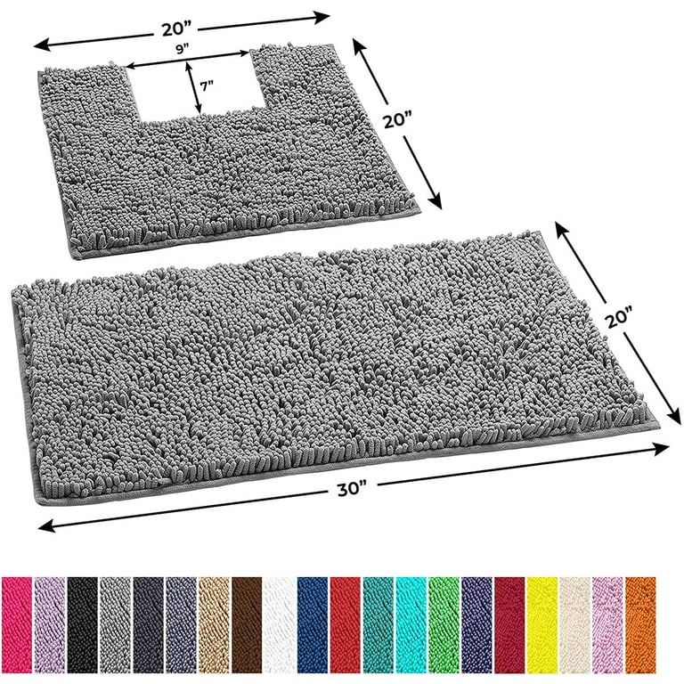 Non Slip Cotton Bath Mat Set Of 2, Soft & Absorbent Bathroom Rugs -  LoftyStyles