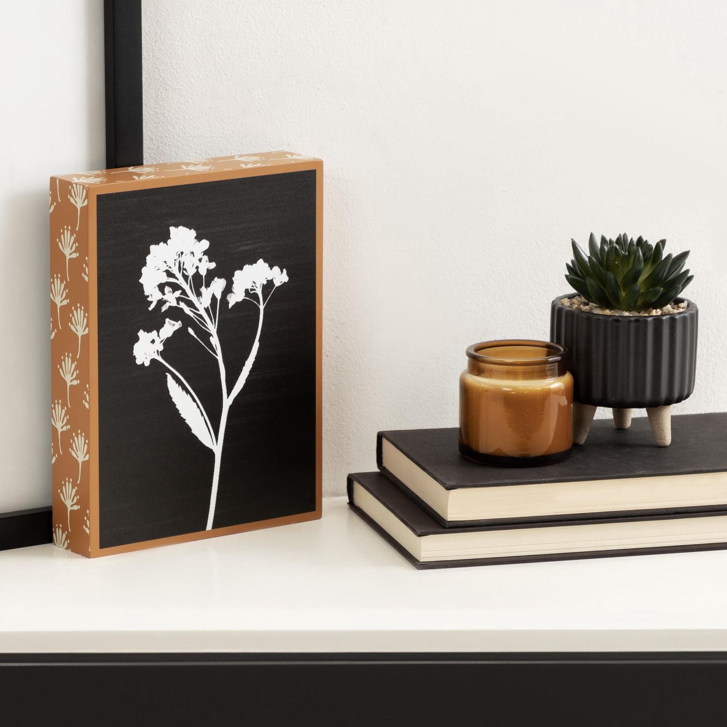 hometrends Cozby Faux Succulent in Black Pot