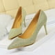 thumbnail image 2 of Zapatos de tacón alto finos de novia a la moda, de lujo, puntiagudos, sexys, para noche, banquete, con diamantes de imitación, con un solo stiletto, para mujer, para oficina, 2 of 5