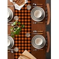 thumbnail image 5 of Fall Buffalo Plaid Burlap Cotton Table Runner 13x60 Inches Long, Thanksgiving Orange Check Farmhouse Farmhouse Table Runners, Outdoor Dining Tablecloths Decor for Baby Shower/Party/Wedding, 5 of 6