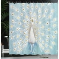 thumbnail image 4 of Ambesonne Peacock Shower Curtain, Nature Ornate, 69"Wx70"L, Yellow Pale Blue, 4 of 5