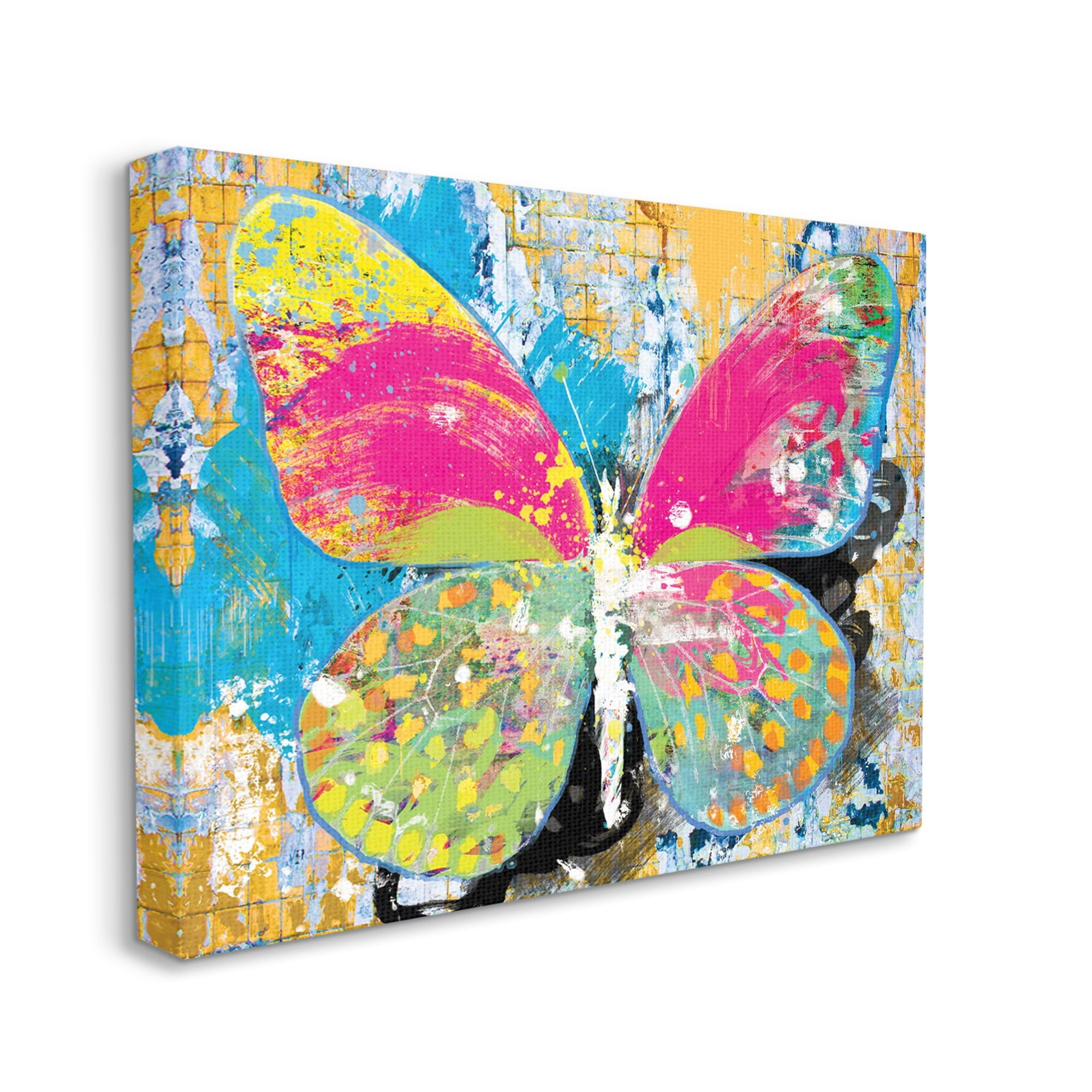 Stupell Industries Modern Abstract Vivid Butterfly Collage Illustration , 40 x 30, Design by Porter Hastings