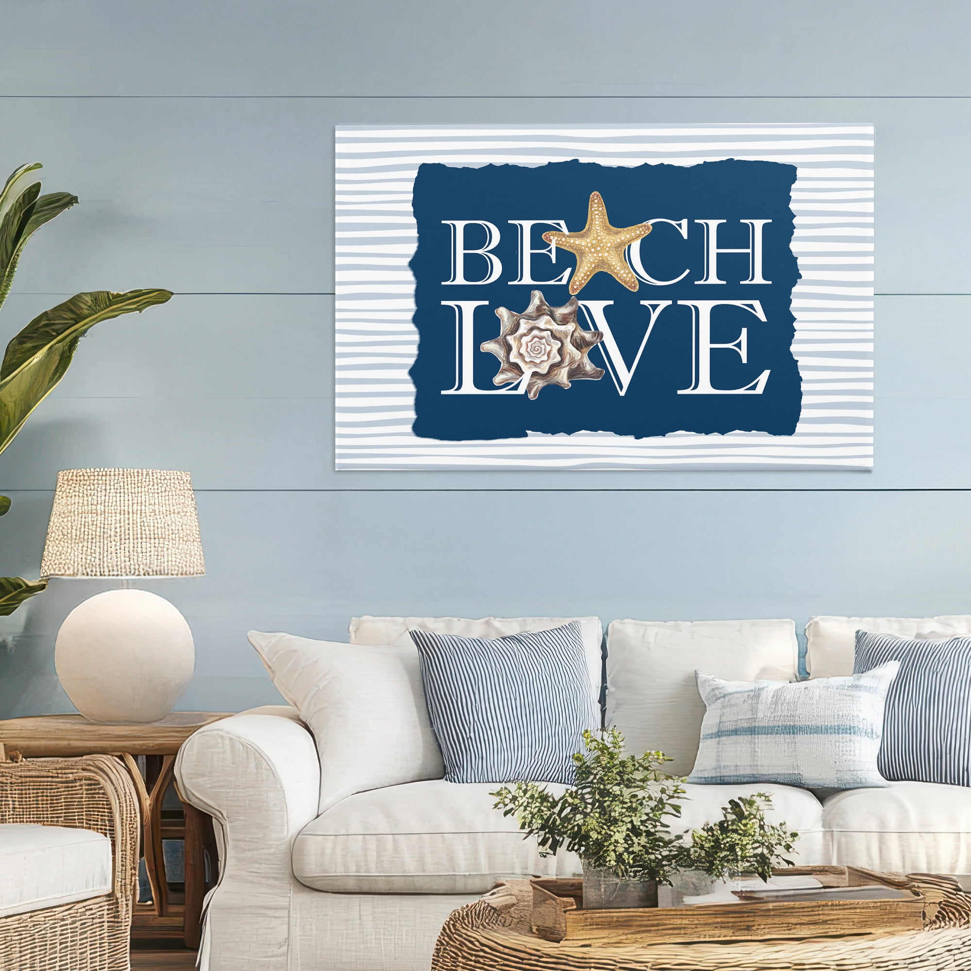 Stupell Industries Beach Love Seashells Canvas Wall Art, design by Kim Allen