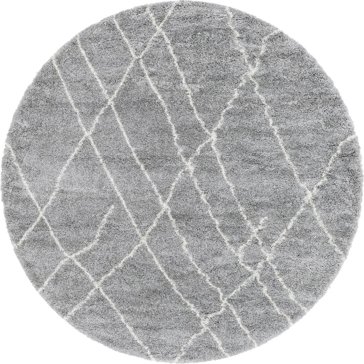 Soft Touch Shag Collection Round Rug ‚Äì 8 Ft Round Grey Shag
