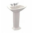 thumbnail image 4 of Toto Soiree 25-1/8" Pedestal Bathroom Sink with 3 Faucet Holes Drilled and Overflow, Pedestal Included, Available in Various Colors, 4 of 5