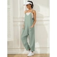thumbnail image 4 of Charmo One Piece Jumpsuits for women V Neck Sleeveless Loose Fit overalls Spaghetti Strap Harem Long Pants with Pockets, 4 of 5