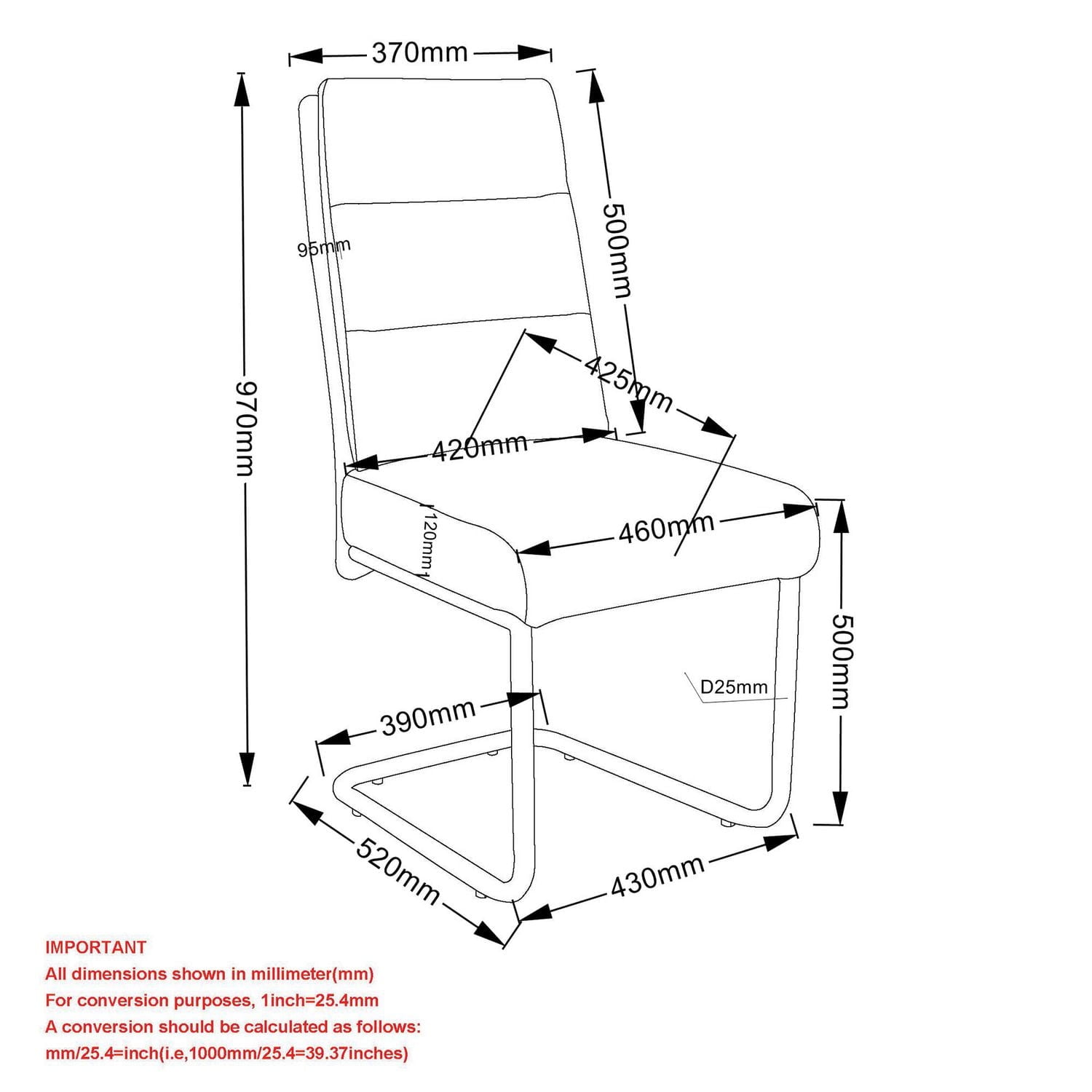 Modern Fabric & Metal Dining Chair, Set of 2 - Beige & Black
