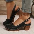 thumbnail image 4 of Black Fashion Ladies Fish Mouth Sandals With One Line Buckle Design And Thick Bottom For High Heels Comfortable Wear, 4 of 6