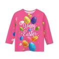 thumbnail image 5 of CFLVAEK Happy Easter T Shirts for Kids Girls Cute Easter Eggs Graphic Tees Casual 3/4 Sleeve Crewneck Holiday Shirts Easter Gifts Tops for Kids Red 7 Years, 5 of 5