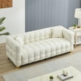 thumbnail image 2 of Aukfa 80" Modern Comfy Sofa, Deep Tufted Couch for Living Room, 2 Pillows, Leathaire, Beige, 2 of 10
