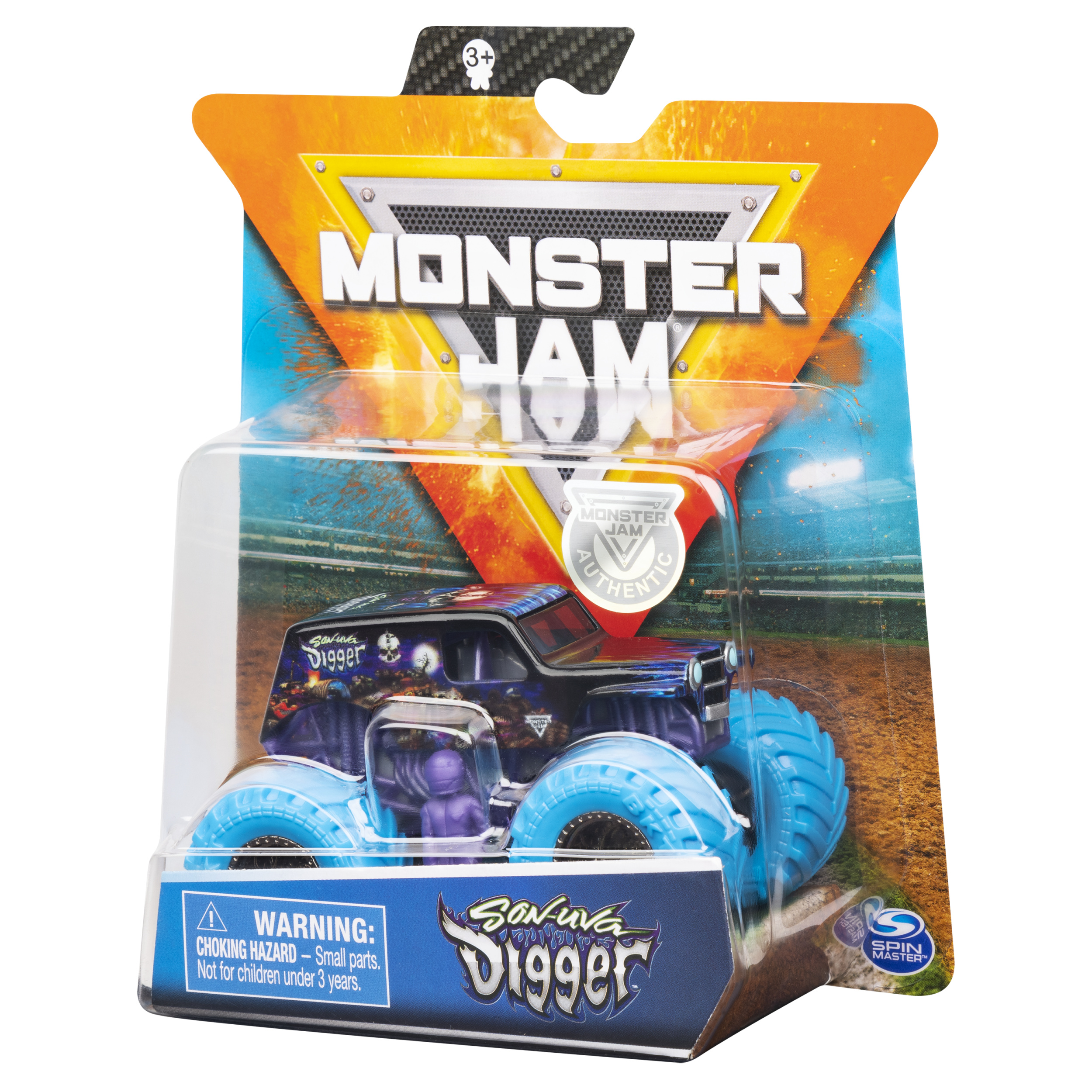Monster Jam, Official Son-uva Digger Monster Truck, Die-Cast Vehicle, Nitro Neon Series, 1:64 Scale