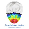 thumbnail image 4 of Shower Caps,Rainbow Tie Dye Mandala Pattern Waterproof Shower Cap for Women 4 Pieces,Double Reusable Hair Cover for Shower PEVA Elastic Stretch Hem, 4 of 7