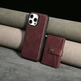 thumbnail image 2 of Detachable Magnetic Phone Cases Compatible with iPhone 15, Case with Card Holder, Compatible with Magsafe, Classic PU Leather Kickstand Wallet Phone Cover for iPhone 15, Winered, 2 of 9