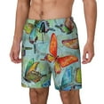 thumbnail image 2 of Gaeub Retro Seamless Flying Butterflies Mens Swim Trunks Stretch Beach Shorts Quick Dry for Men Swim Shorts Swimwear with Pockets- Large, 2 of 9