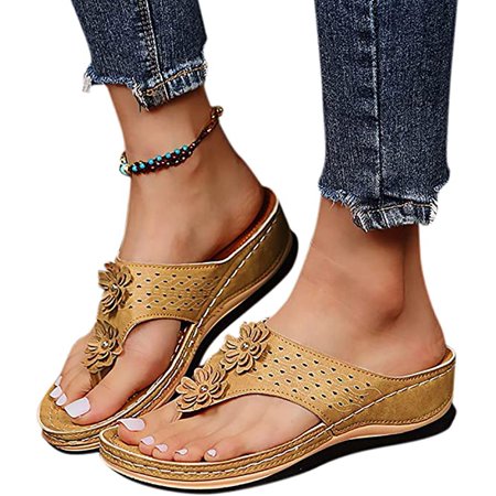 

Summer Lady Flower Flip Flops Open Toe Shoes Sandals