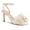 beige, variant on Women Open-Toe Wedding Shoes: Backless High-Heel Sandals with Bows—Delicate Mesh Summer Bridal Footwear