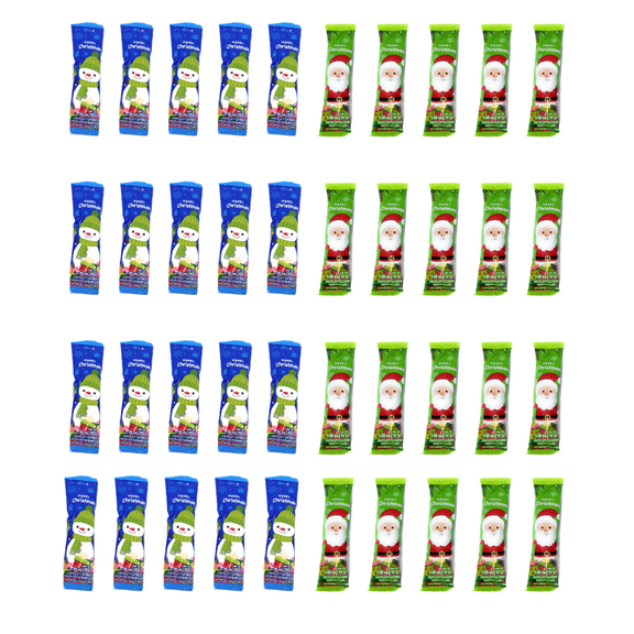 Chocolatey Covered Marshmallow (4Boxes Santas, 4Boxes Snowmen - 40Pcs Total) Candy Chocolate Party and Coffee Bulk Treats Christmas Favors Birthday Goody Filler Stocking Stuffer Gift Pack Supplies