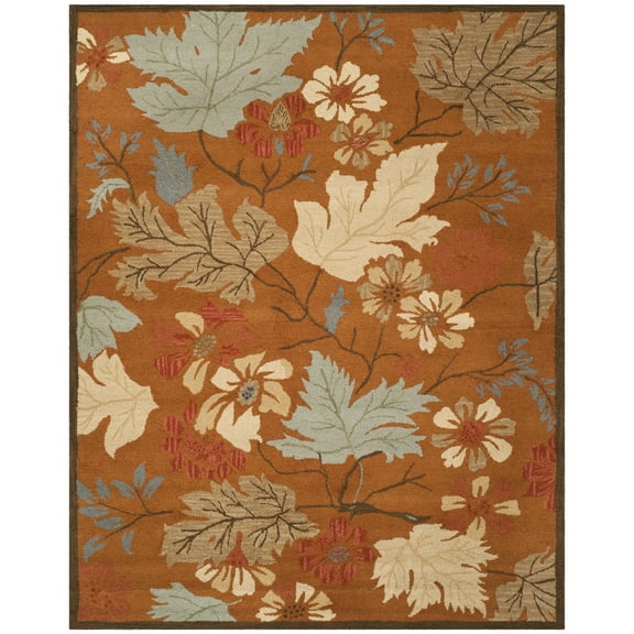 SAFAVIEH Blossom Charlotte Floral Wool Runner Rug, Rust/Multi, 2'3" x 8'