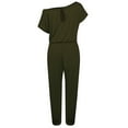 thumbnail image 3 of destyer Combinaison à Poches Manches Courtes Combinaison une Épaule Décontractée pour Femmes, Vert Armée, m, 3 of 5