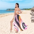 thumbnail image 6 of FORMRS Womens Beach Sarong Semi-Sheer Bikini Wrap Skirt Swimsuit Cover-ups, Swirling Circles, 6 of 7