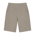 thumbnail image 3 of Women's Bermuda Long Shorts with Pockets High Waisted Stretch Knee Length Shorts for Women for Women Walking Workout Casual Summer Golf Shorts Migroa Khaki L, 3 of 4