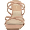 thumbnail image 2 of Dolce Vita Patsi Cream Leather Slip On Squared Open Toe Block Heeled Sandals (Cream Leather, 9), 2 of 6