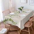 thumbnail image 4 of Green Vine Leaf Rectangle Tablecloths 54x79,Country Rustic Watercolor Plant Beige Table Cloth Table Cover Indoor/Outdoor Tabletop Decor for Wedding Holiday Party Dinner Baby Shower, 4 of 7