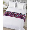thumbnail image 5 of Xipuska Christmas Bed Runners for Queen Size Bed, Decorative Bed Throws for Foot of Bed, Xmas Colorful Weeping Balls Purple Floral Bed Runner Sofa Throw Bedding Scarf Protector Slipcover for Bedroom, 5 of 6