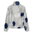 thumbnail image 6 of Jackets for Women Winter Coat Jackets Flannel Stand Collar Jacket(Grey Blue Geometric Pattern Design,Size:S-4XL), 6 of 7